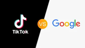 Arte mostrando Google versus TikTok